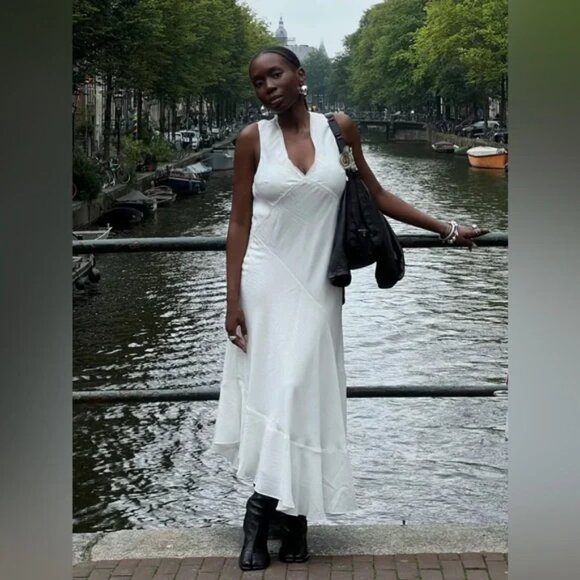 COS Floaty Asymmetric Midi Dress EU36 - Picture 2 of 3